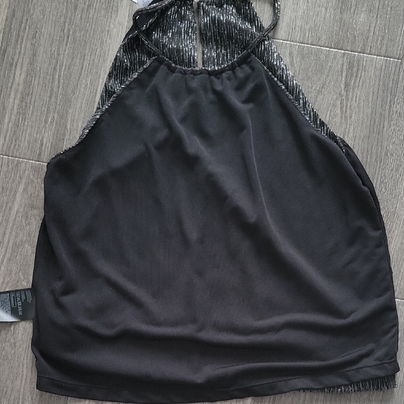 Black and Gray Women's Halter Top - Picture 4 of 4